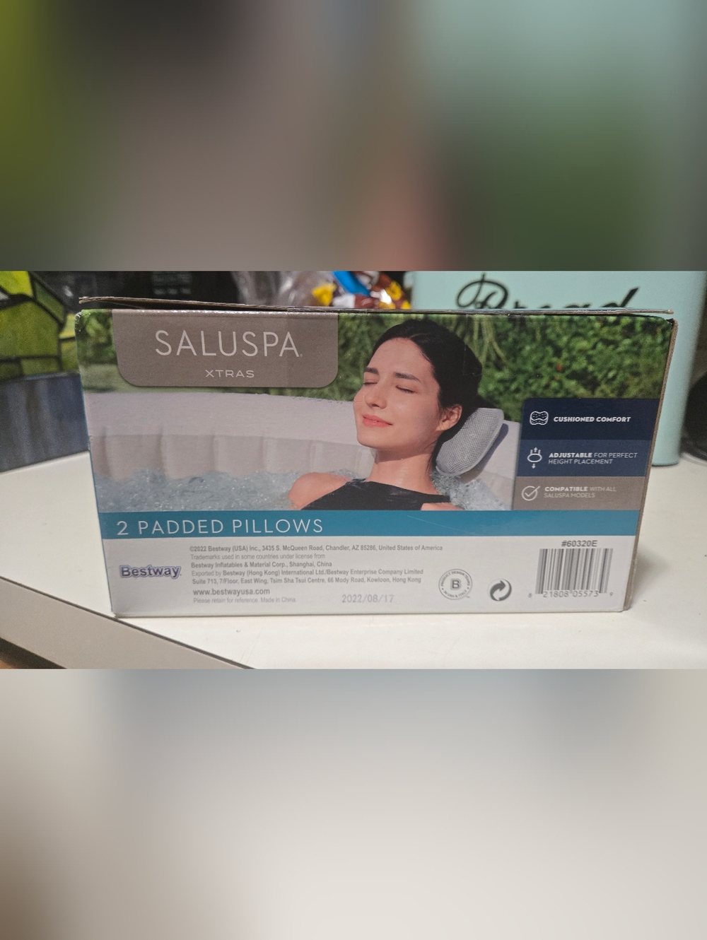 SALUSPA XTRAS Padded Spa Neck Pillow Pair - Light Gray - Picture 2 of 2